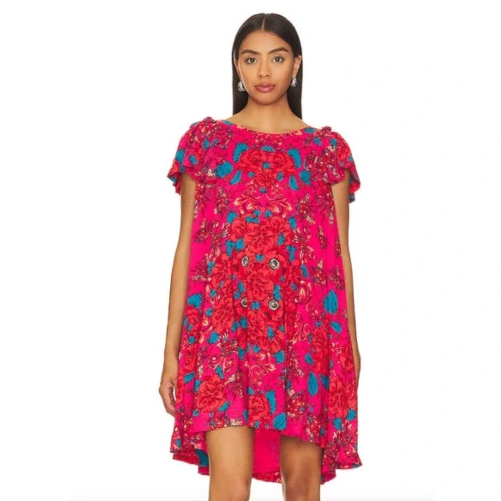 Free People Yara Patterned Dress in Rose Combo